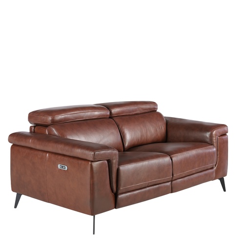 [6116] 2-Sitzer Relaxsofa aus braunem Leder