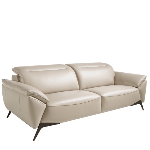 [6132] 3-Sitzer-Sofa aus Leder in Taupe