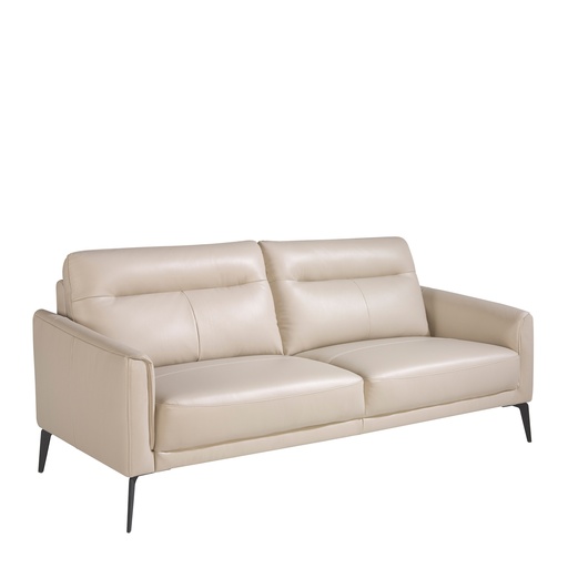 [6138] 3-Sitzer Sofa aus Leder taupe grau