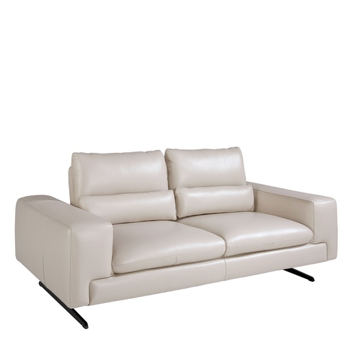 [6141] 2 seater sofa in taupe grey leather