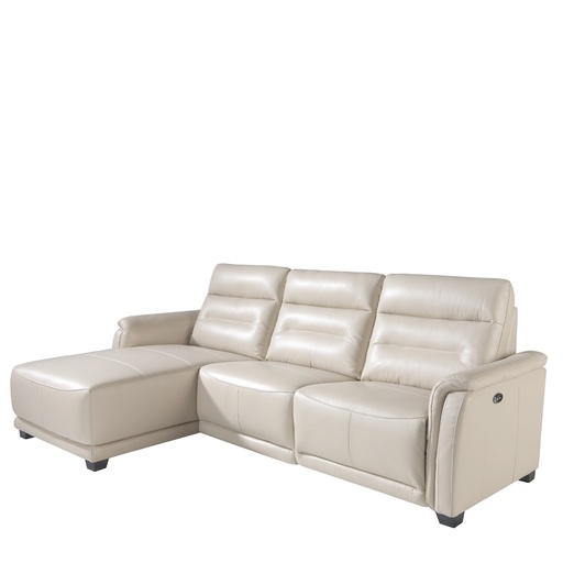 [6155C-LIQ] Divano chaise longue sinistro relax in pelle taupe