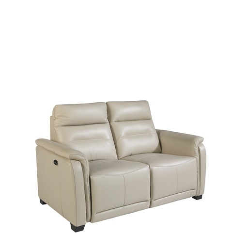 [6157] 2-sitziges Relaxsofa in Leder taupe