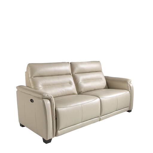 [6158] 3-Sitzer Relaxsofa in Leder taupe