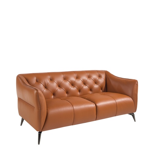 [6168] Chester 2-Sitzer Sofa aus braunem Leder