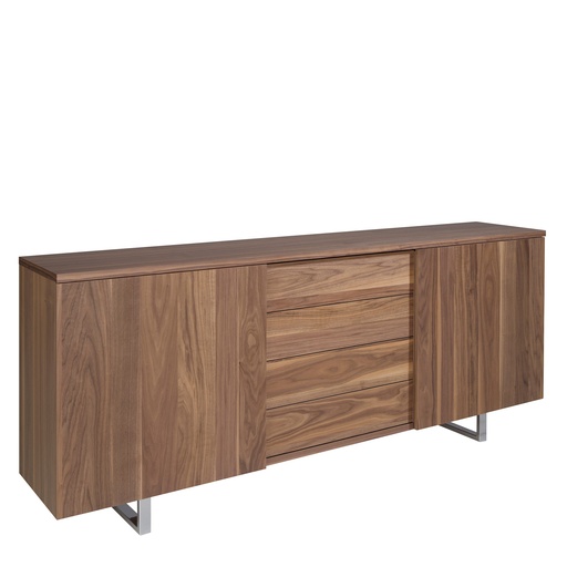 [3056] Credenza noce e acciaio cromato