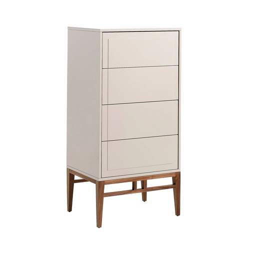 [7036] Chiffonier em madeira bege e nogueira