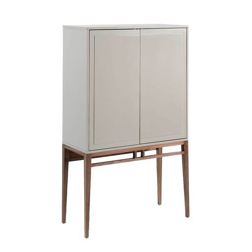 [3073] Buffet haut beige et noyer