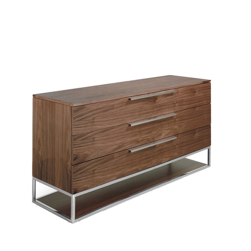 [3214] Chest of drawers in walnut and chromed steel