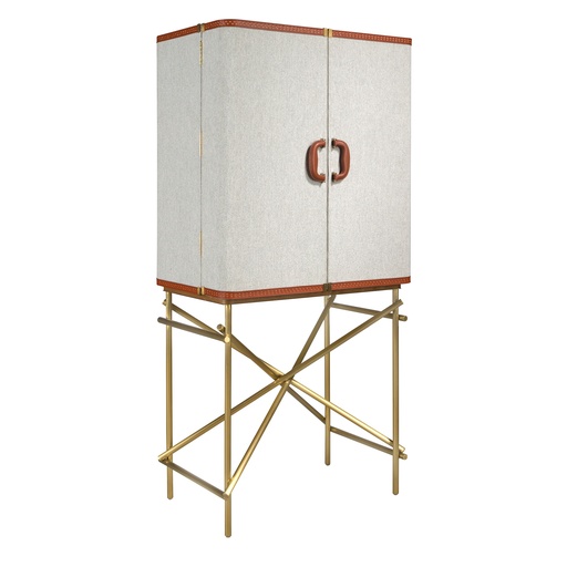 [3272] Hill sideboard in fabric, walnut and golden polished steel