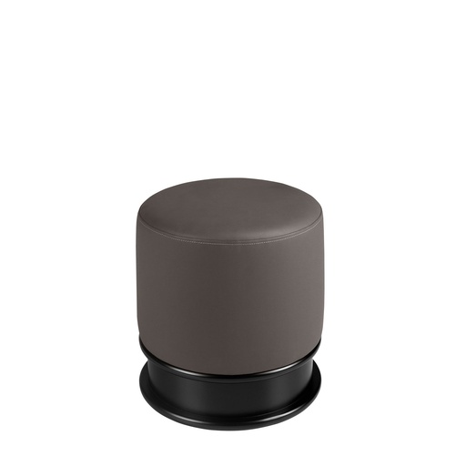 [5135] Dark grey leatherette pouffe