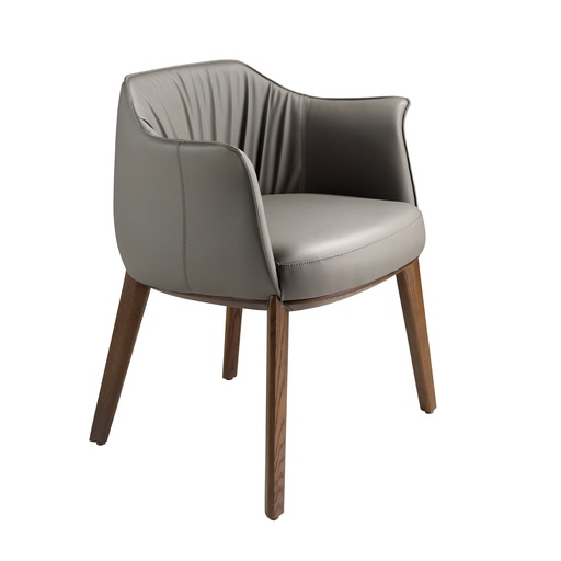 [5152] Grey leatherette chair