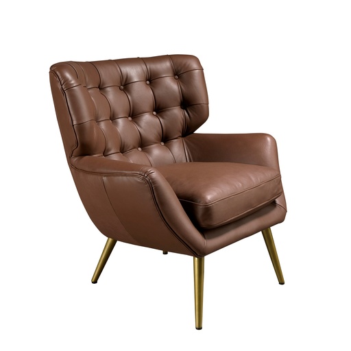 [5165] Chester fauteuil donkerbruin leer
