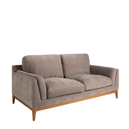 [6183C] 2 seater sofa in brown fabric