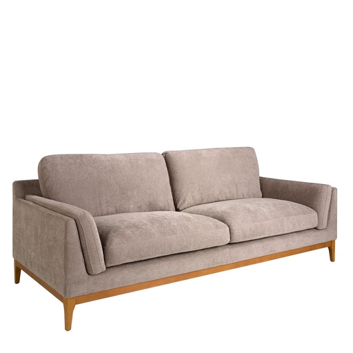 [6184] 3-Sitzer-Sofa in braunem Stoff