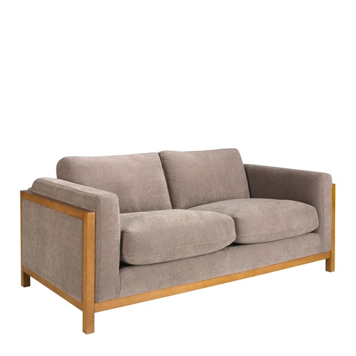 [6185] 2 seater sofa in brown fabric