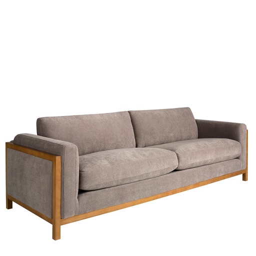 [6186] 3-Sitzer-Sofa aus braunem Stoff