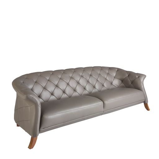 [6188] Canapé Chester 3 places cuir gris