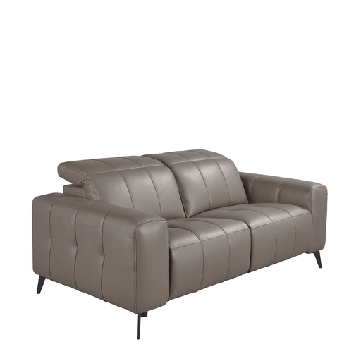 [6209] 2-sitziges relaxsofa in leder grau