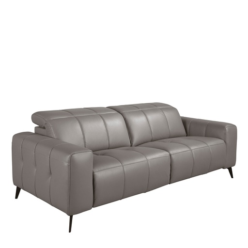 [6210] 3-zits relaxsofa in grijs leer