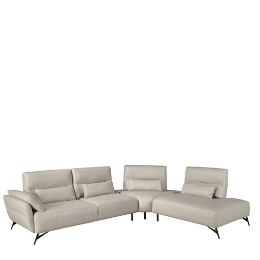 [6213] Sofá chaise longue derecha piel arena
