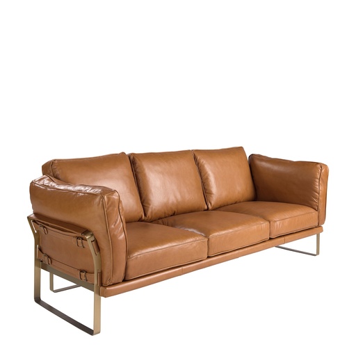 [6230] 3 seater sofa in camel leather