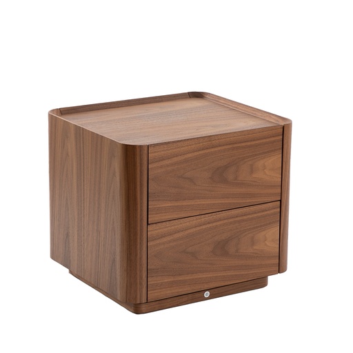 [7165] Stolik nocny z drewna orzechowego z oświetleniem