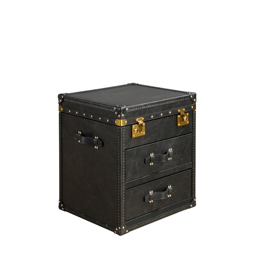 [7184] Черный кожаный сундук