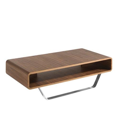 [2002] Pravokotna mizica iz oreha in kromiranega jekla