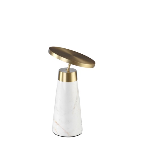 [8034] Table lamp in white marble and golden steel