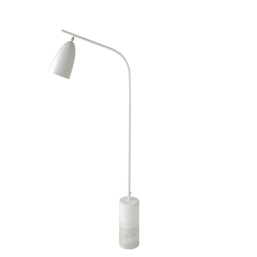 [8036] Marble and white steel floor lamp