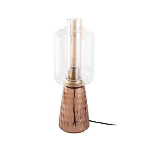 [8063] Lampe de bureau en verre fumé