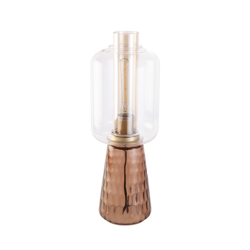 [8063] Smoked glass table lamp