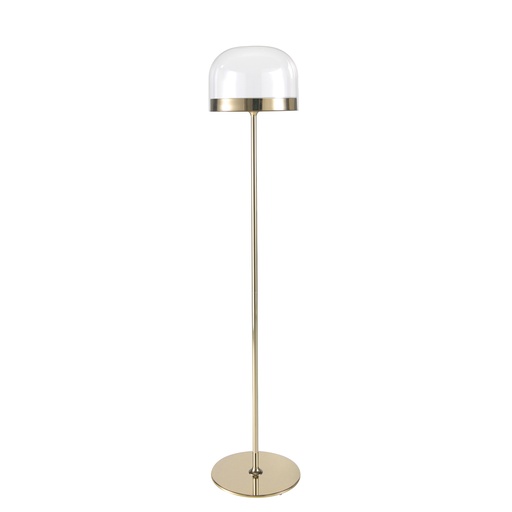 [8067] Lampadaire en acier et verre transparent