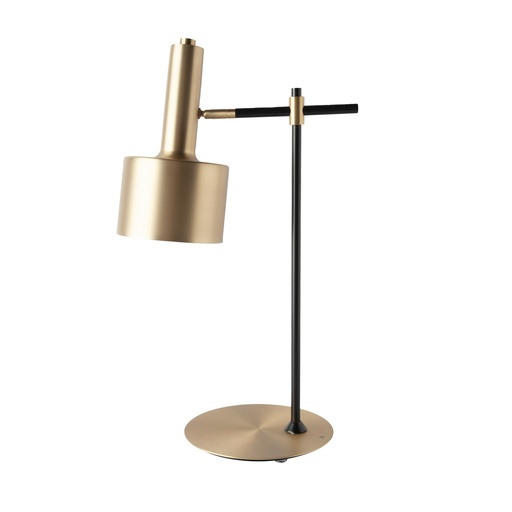 [8068] Lampe de bureau en aluminium doré et acier noir