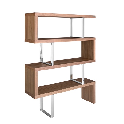 [3079] Walnut and steel shelving