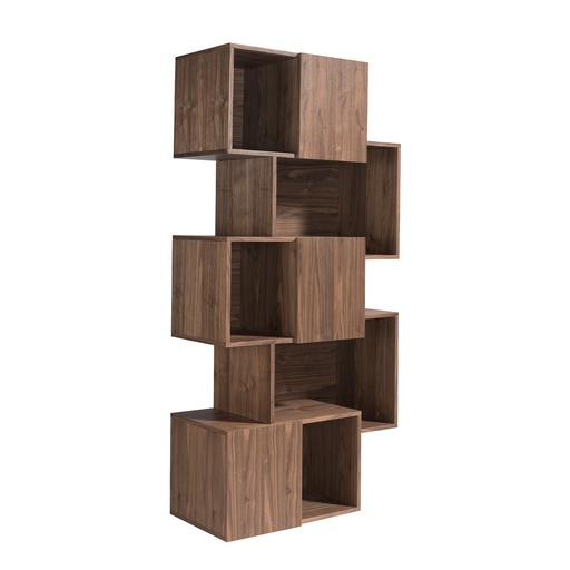 [3021] Walnut wood shelf with doors