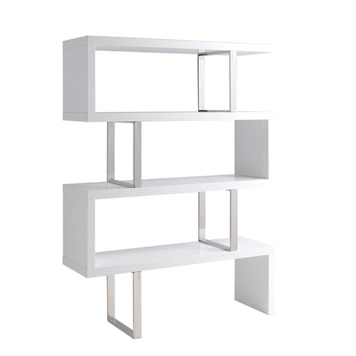 [3026] White and steel shelving