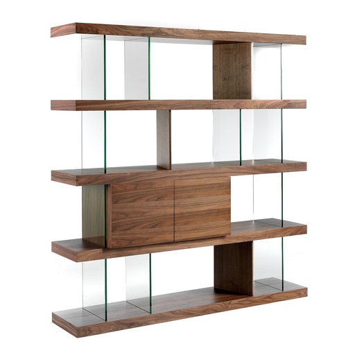 [3072] Walnut and glass shelf