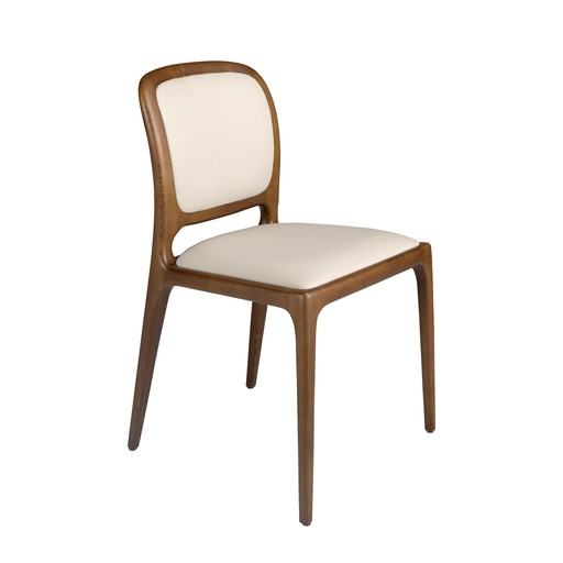 [4169] Cream leatherette chair