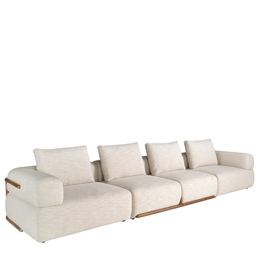 [6233] 4-Sitzer-Sofa in beigem Stoff