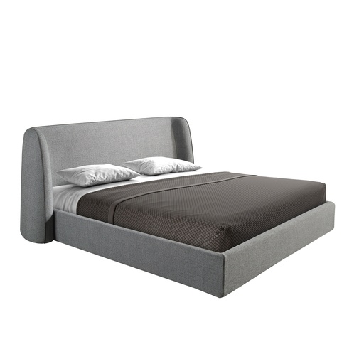 [7145] Кровать из темно-серой ткани