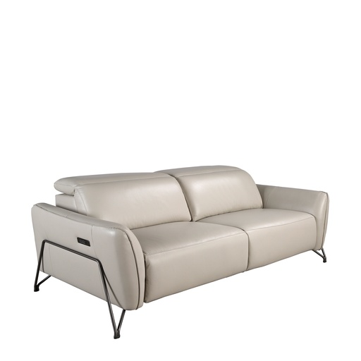 [6264] 3-местный диван для отдыха в песочной коже